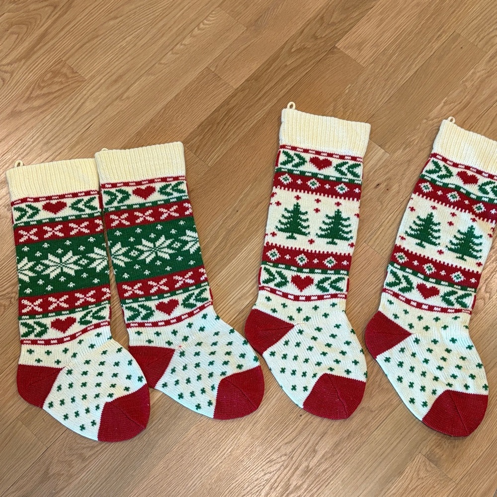 Festive Red and Green Christmas Stockings